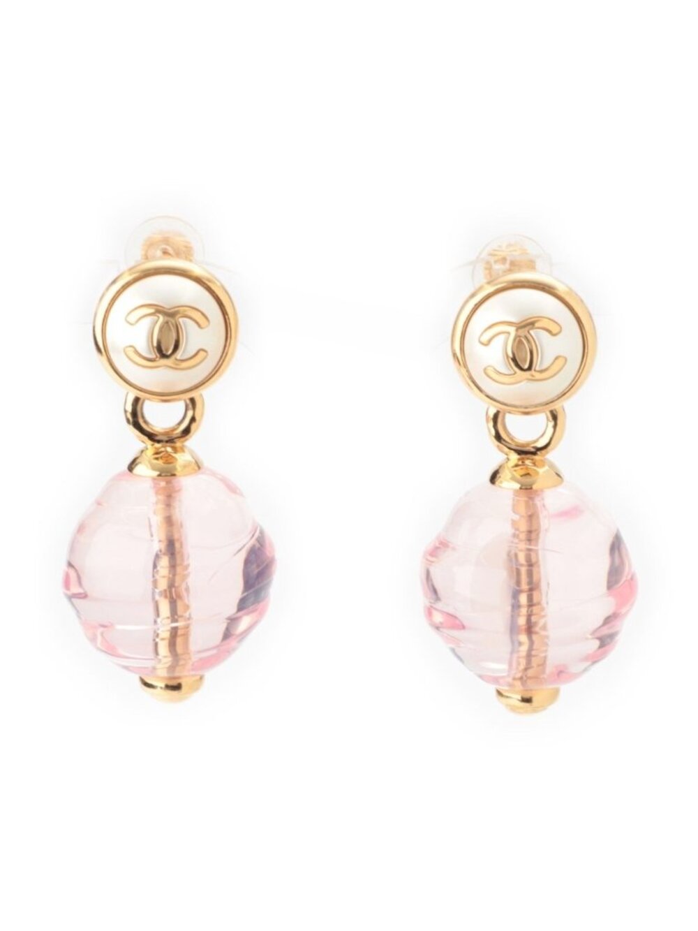Chanel Metal Costume Pearl CC Logo Earrings Multicolor